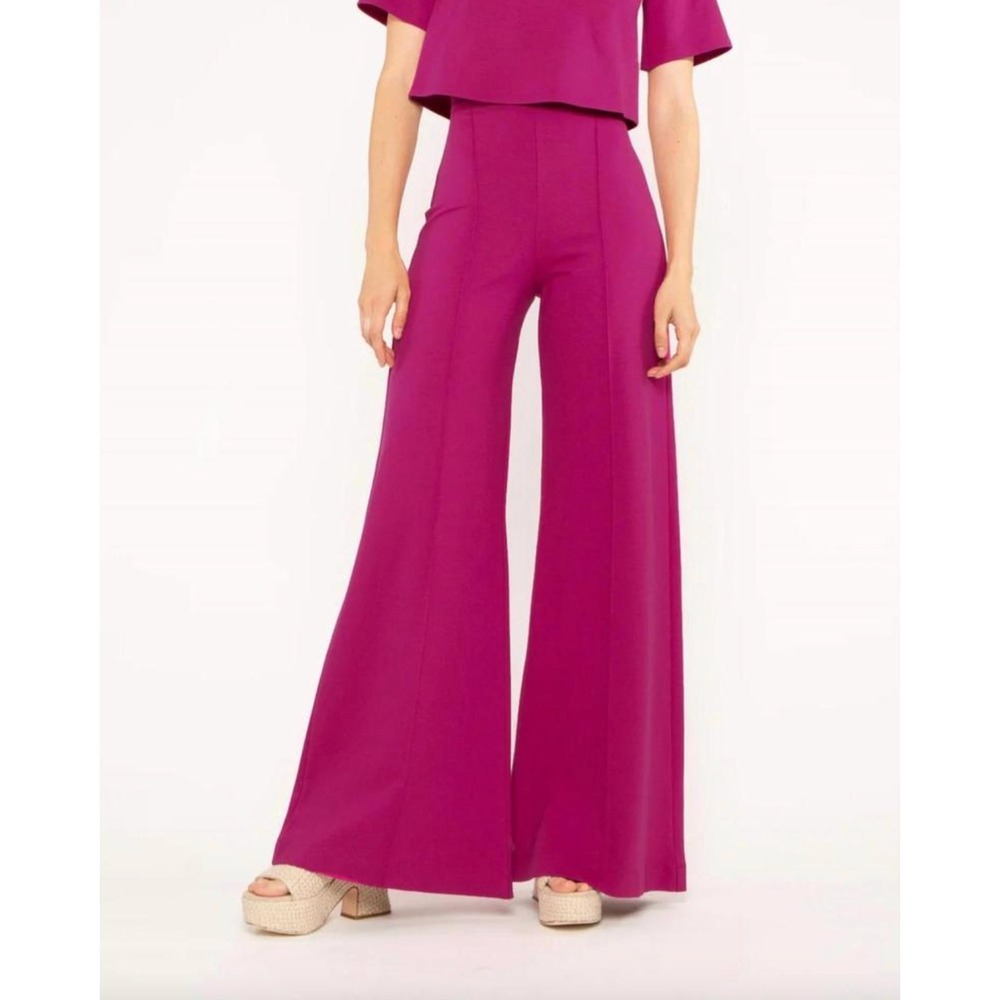 RIPLEY RADER Ponte Knit Wide Leg Pant in *RARE* Fuchsia